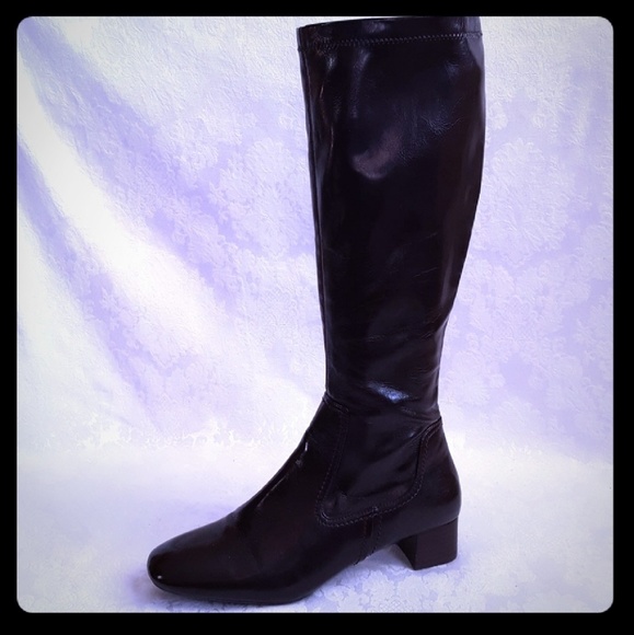 Franco Sarto Shoes - Franco Sarto Dark Brown Shiny Boots